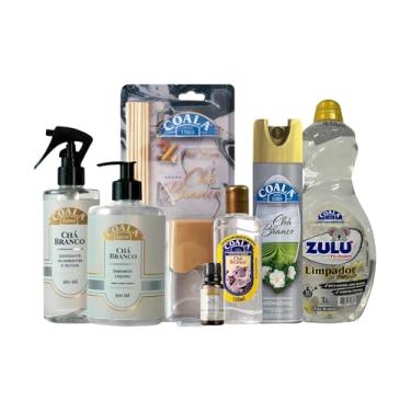 Imagem de Kit Completo Limpeza & Perfumação Coala & Zulu Chá Branco | 7 Itens Essenciais: Difusor, Limpadores, Sabonete Líquido, Odorizantes e Essência Concentrada | Fragrância Sofisticada e Duradoura