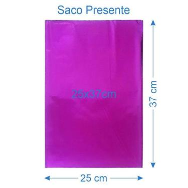 Imagem de 50 Saco de Presente Metalizado 25x37cm - AAZ, Pink