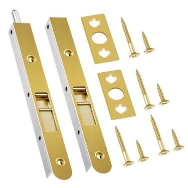 Imagem de Ceoighe Pacote com 2 parafusos de descarga para porta dupla, parafusos de trava de descarga cromados resistentes de 17 cm, fechadura francesa para abertura e porta falsa dupla de madeira composta (cor