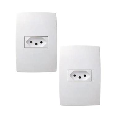 Imagem de Kit 2 Conjunto Tomada 20a 2p+t 4x2 Branca 615081bc Pial Plus+