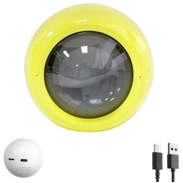 Imagem de Reprodutor de vídeo com bola de cristal de 6,9 cm, exibição digital, vídeos e fotos personalizáveis, presente personalizado para aniversário, aniversário, esfera iluminada de casamento (amarelo#)