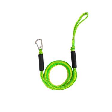 Imagem de Colaxi Corda de amarração Bungee Dock Line com absorção de choque, linha de ancoragem resistente e ajustável com clipe de aço inoxidável para pesca, Verde