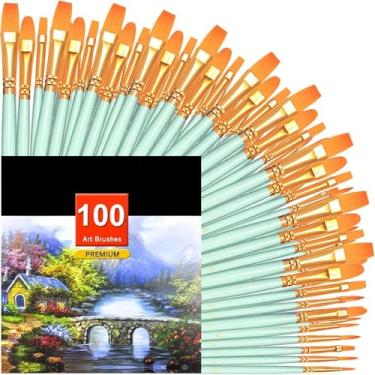 Imagem de Conjunto de pincéis de tinta, pincéis de ponta redonda, pincéis de nylon para modelagem, arte, acrílico, aquarela, pintura a óleo e guache, pintura rupestre, arte de unhas faciais, detalhes em