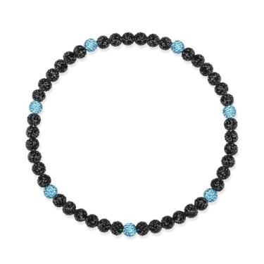 Imagem de NUKAYAI Colar de beisebol masculino com contas brilhantes de 40,6 cm/45,7 cm/50,8 cm, acessórios de beisebol de discoball inspirados em strass, colares de gotejamento para jogadores amantes de times e