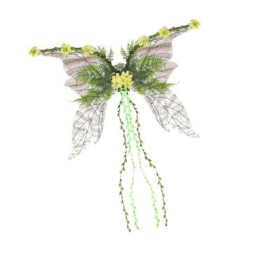 Imagem de YIJU Asas de borboleta para crianças e adultos, asas de fada para cosplay, para festa temática, show de palco, Preto