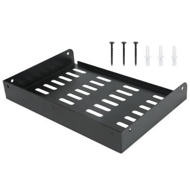 Imagem de Urenwp Prateleira flutuante de metal 42,2 cm x 20,3 cm, prateleira de projetor montada na parede, roteador WiFi, para componentes de TV, alto-falantes, console de jogos, DVD Player