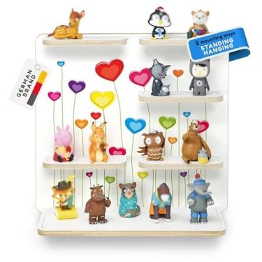 Imagem de stadtecken Prateleira de madeira para Toniebox – comporta até 40 tonies – Organizador de armazenamento de parede para quarto infantil – expansível e compatível com bonecos Toniebox (balões, prateleira