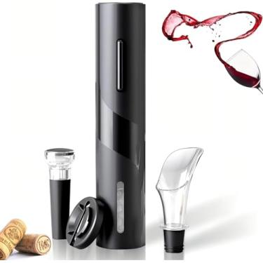 Imagem de Kit Abridor de Vinhos Elétrico Automático 4 em 1 com Cortador, Rolha a Vácuo e Derramador – Design Moderno e Prático