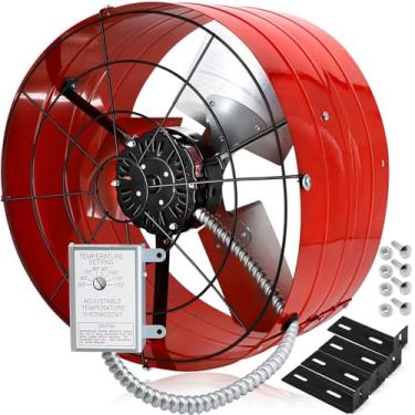 Imagem de Hiorucet Ventilador de ventilação de duas águas com termostato ajustável, 2940 CFM 3750 SQF de alta velocidade e baixo ruído, exaustor de sótão, pá do ventilador de 40 cm e motor lubrificado