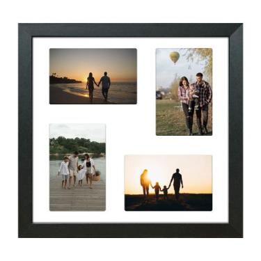 Imagem de Quadro Multifotos 4 Fotos de 10x15 Paspatur Branco 30x30 - SHD Soleil 