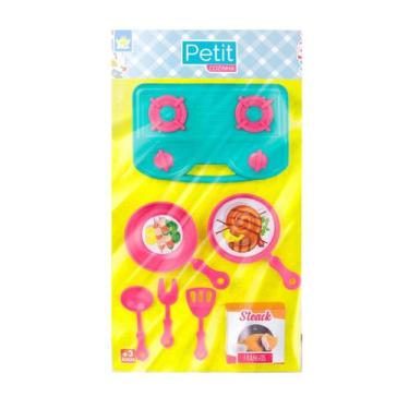 Imagem de Kit Petit Cozinha  Fogão, Panelinhas, Comidinhas e Talheres Menina Pre