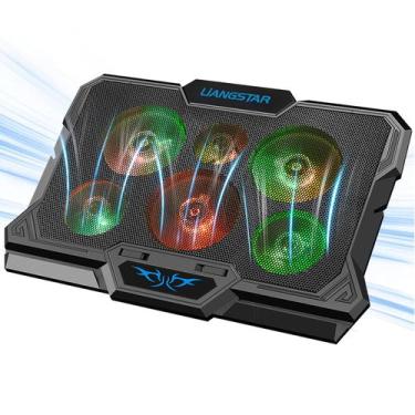 Imagem de Almofada de resfriamento para laptop LIANGSTAR 6 ventiladores RGB 7 co