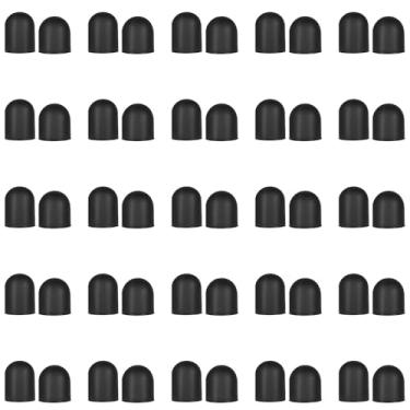 Imagem de ElevateTech 50 pontas de borracha para canetas Stylus de 0,5 cm 0,28 polegadas, pontas de caneta de superfície macias, sem arranhões, pontas universais de substituição (preta)