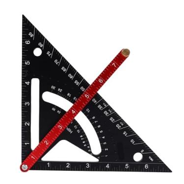 Imagem de Cryfokt Alumínio Quadrado de Enquadramento de Viga Ajustável, Ferramentas de Medição de Madeira Multifuncional Com Haste de Posicionamento de Direção Dupla, Escalas Independentes