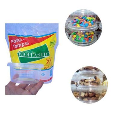 Imagem de 25 Un Pote Redondo Com Tampa 200ml Para Sorvete, Bolo, Doce - Rioplast