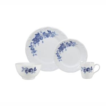 Imagem de Serviço de 24 Peças com Bowl e Caneca em Porcelana, Decoração Cora, Porcelana Schmidt