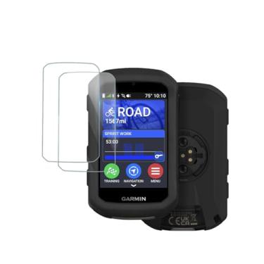 Imagem de Protetor de tela para Garmin Edge 850/Edge 550 GPS ciclismo/computador de bicicleta (pacote com 2) e capa de silicone macio, antiarranhões, antivibração e transparente, cobertura total de alta