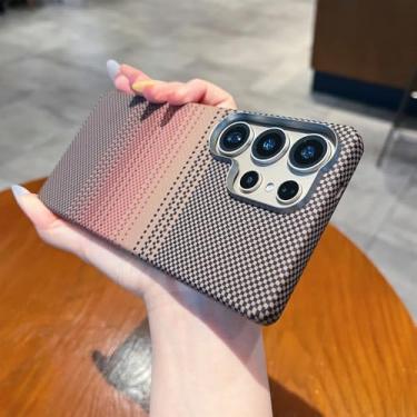 Imagem de Capa magnética para celular Samsung Galaxy S25 S24 S23 Ultra Slim, capa protetora de fibra de carbono, laranja RL, para Galaxy S23 Ultra