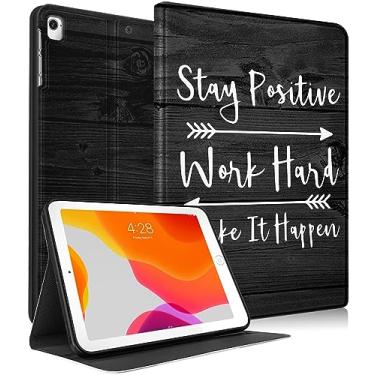 Imagem de Uppuppy Capa para iPad 5ª/6ª geração, para Apple iPad Air de 1ª/2ª geração, para iPad Pro 9,7 polegadas, capa fofa para crianças, mulheres, adolescentes, meninas, homens, citação, design legal, capa fólio preta para iPad 5/6, Air 1/2, Pro 9,7