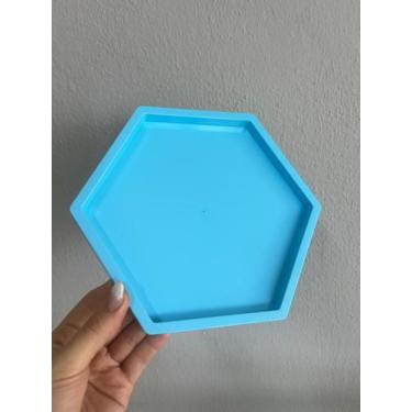 Imagem de Kit 4 Bandejas Sextavadas MDF 20x20cm Decoração Para Festas Mesa de Do