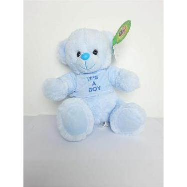 Imagem de Urso Menino Meu Presente Azul 20 cm de Pelúcia - Ideal para Revelação 