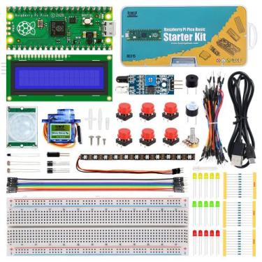 Imagem de Kit Educacional Básico Raspberry Pi Pico com Tutorial NFe e Projetos -