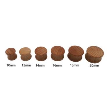 Imagem de Alargador Madeira plug fechado 10mm a 20mm 1 Par - sem, Marrom, 20