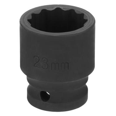 Imagem de Generic Soquete de impacto de 12 pontos 1/2 polegada 23 mm métrico Cr-V soquete de impacto raso porca chave chave chave de chave para reparo de automóveis