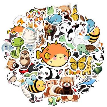 Imagem de 35 peças animais criaturas fofas animais animais adesivos de papelaria adesivos de animais divertidos para notebook, bagagem, celular, copo faça você mesmo, telefone, guitarra, laptop, notebook, mala