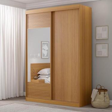 Imagem de Guarda-Roupa Solteiro 2 Portas 1 Porta com Espelho Samambaia CabeCasa 