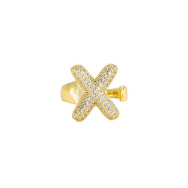 Imagem de 1 anel ajustável com letra completa - joia moderna adequada para uso diário, Natal, Ano Novo, Dia dos Namorados, presente de feriado, Cobre, Sem pedra preciosa