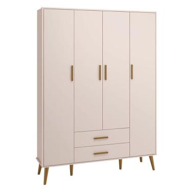 Imagem de Guarda Roupa Infantil 4 Portas Isis Rosa Acetinado - Reller