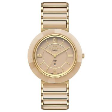 Imagem de Relógio Technos Feminino Ceramic-saphire Dourado - 2015bv-1x