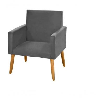 Imagem de Poltrona Decorativa Nina Sala E Escritório Suede Grafite