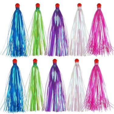 Imagem de Mylar Flash Teaser Cauda Teasers Isca Pescada Cabeça Jig Head 10 g Teasers de Pesca em Água Salgada com Saias Flash Mylar Iscas para Tiras Ballyhoo Fluke Robalo (Cores Mistas - 10 peças)