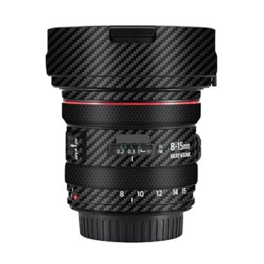 Imagem de Adesivo de lente de câmera EF 8-15 4 L para Canon EF 8-15 mm F4 L Revestimento Película Protetora Vinil Decalque Skin (Fibra de Carbono Preto)