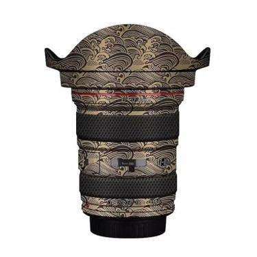 Imagem de Adesivo para câmera EF 17-40 4 com tampa de lente antiarranhões para Canon EF 17-40 mm F4 Adesivo de película protetora (Wave Gold)