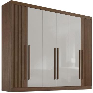 Imagem de Guarda Roupa Da Vinci Plus Ripado Castanho Off White 6 Portas 6 Gavetas D?doro