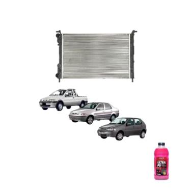 Imagem de Kit Radiador Palio Strada 96> + Aditivo Radiador Radnaq T5 Vermelho