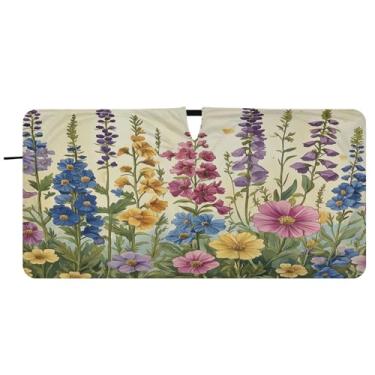 Imagem de Blueangle Protetor solar para para-brisa Foxgloves and Iris - 149.9 cm x 76.2 cm dobrável carro janela frontal blocos de proteção solar raios UV viseira de sol (68)