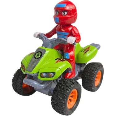 Imagem de Brinquedo Carrinho Miniatura Quadriciclo Com Piloto Fricção Metal - Castela