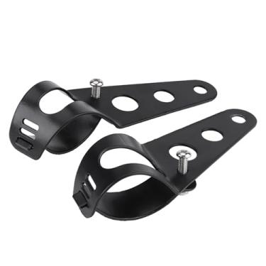 Imagem de SUNGOOYUE Suportes de Montagem de Farol Modificados para Motocicleta, Kit de Braçadeira de Tubo de Garfo de Alta Resistência para 33-43mm, Suporte de Montagem Durável para Acessórios Chopper Cafe
