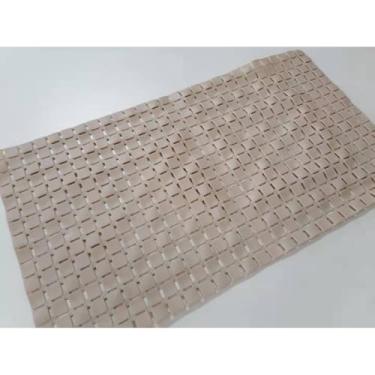 Imagem de Tapete Para Box Antiderrapante com Ventosas Tapete de Banheiro Massageador para os Pés Modelo Retangular (Caqui 511)