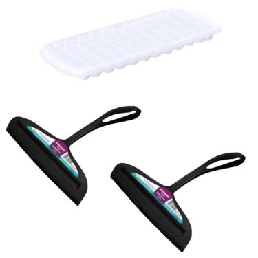 Imagem de Kit 2 Rodo de pia Preto e 1 Forma de gelo Plástico