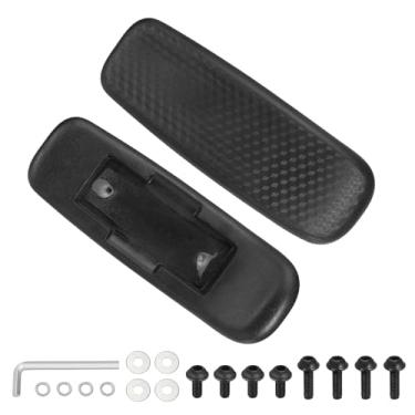Imagem de PATIKIL 1 par de substituição de descanso de braço para cadeira de escritório, capa de couro para cadeira de escritório PU 10 cm orifício de montagem com parafusos para cadeiras de jogos, apoio de