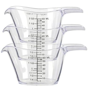 Imagem de Mini copo medidor de 59 ml, copos medidores de acrílico de 1/4 xícara, transparente - 3 peças