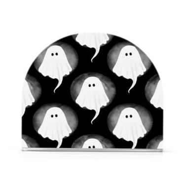 Imagem de Qilmy Porta-guardanapos de acrílico fantasma de Halloween, suporte de guardanapo de coquetel de plástico transparente para mesas de restaurante de cozinha, 2 peças