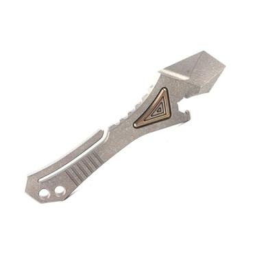 Imagem de Hamans Abridor de garrafa e barra de titânio EDC, ferramenta de bolso multifuncional portátil de 10,8 cm para uso ao ar livre, acampamento, uso diário