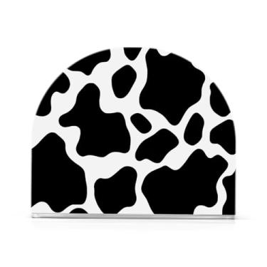 Imagem de JUZIHAI Porta-guardanapos com estampa de vaca para mesa dispensador de guardanapo de acrílico para mesa suporte de lenços independente para cozinha sala de jantar bar festa decoração de casa