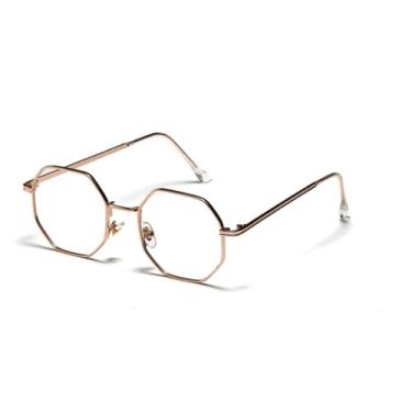 Imagem de Óculos de sol de armação pequena, masculino, redondo, retrô, feminino, metal, preto, roxo, marrom, unissex (8)